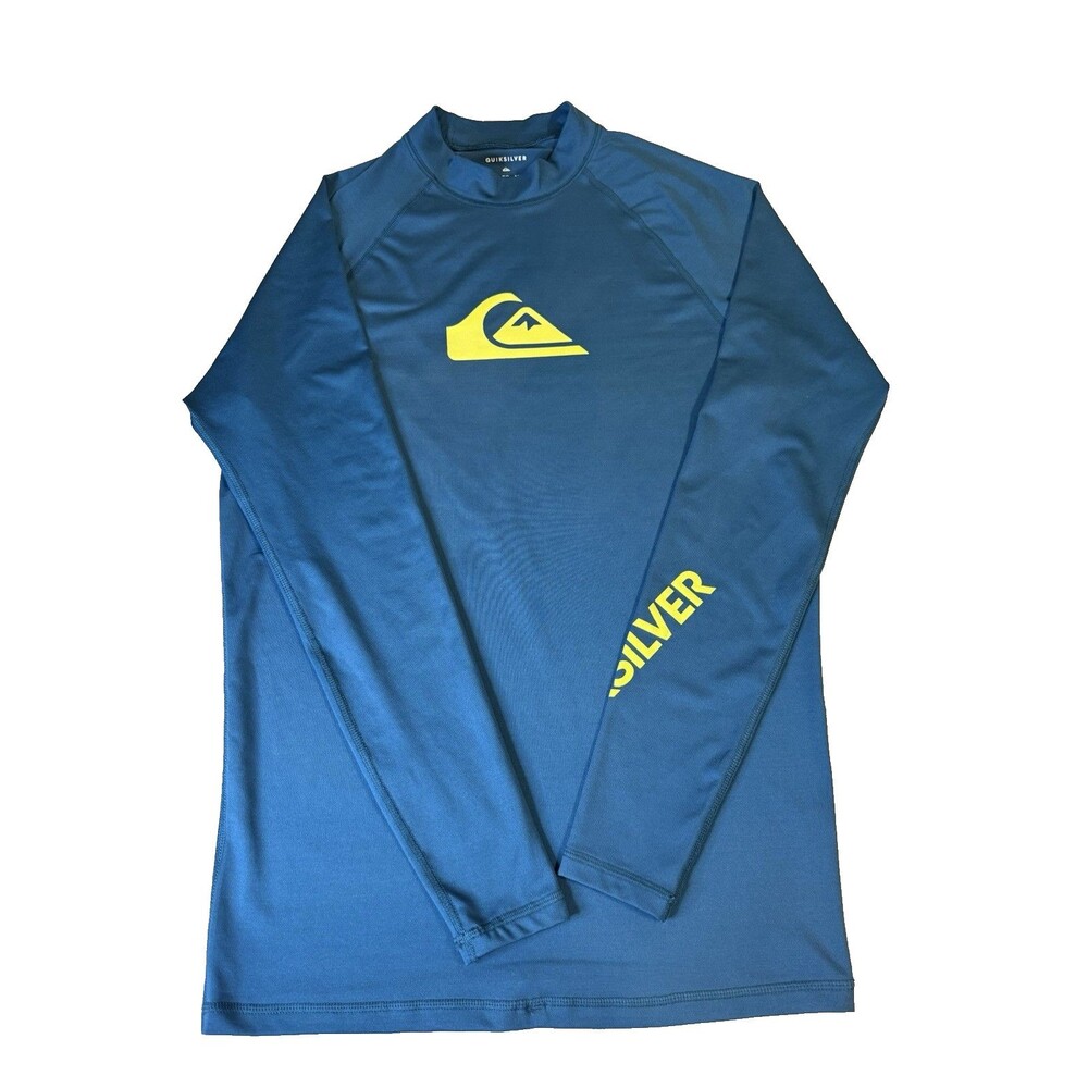 Quiksilver Surf Tee Mens XL Sea Green Long Sleeve Logo Graphic Shirt EUC